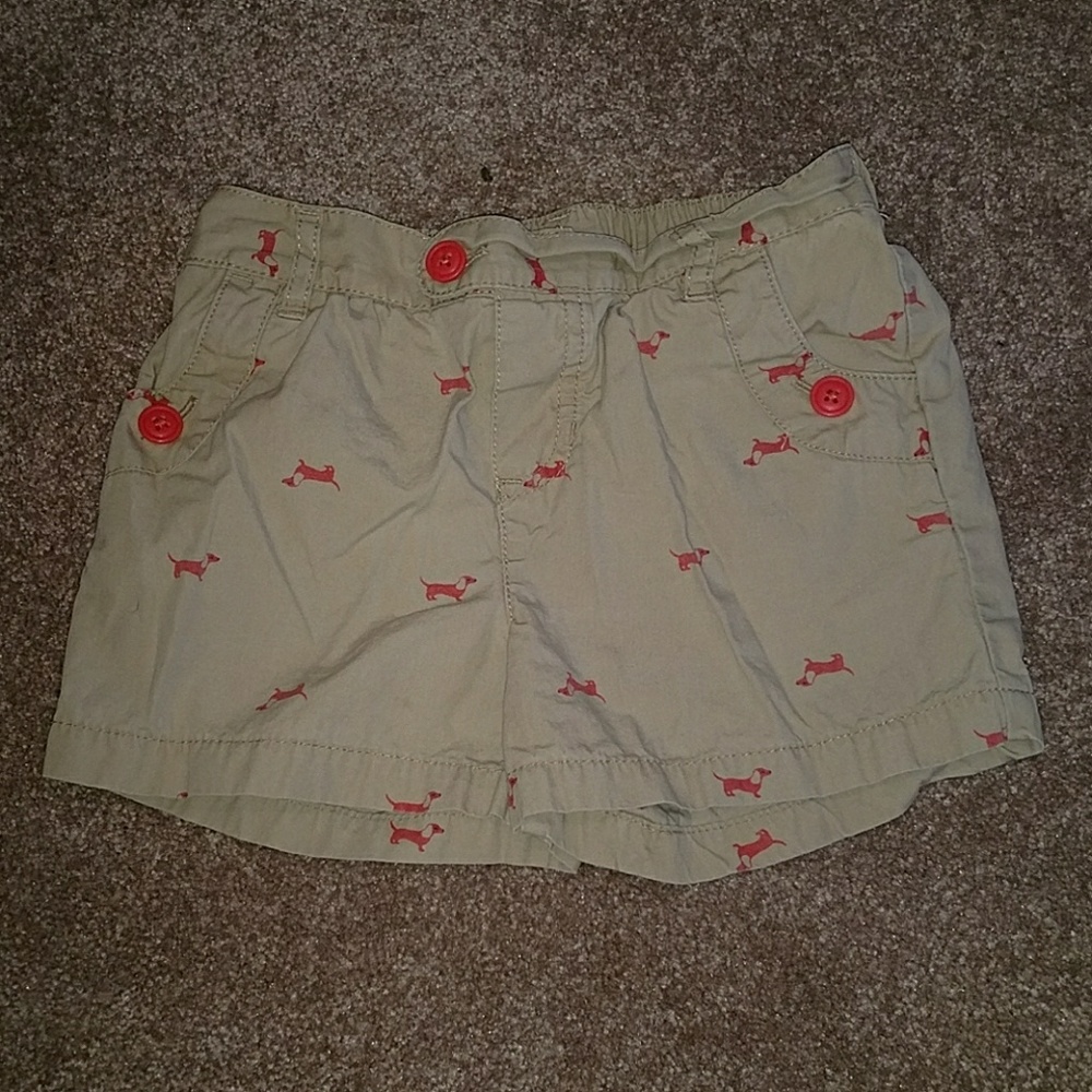 Girl's khaki patterned shorts - size 6